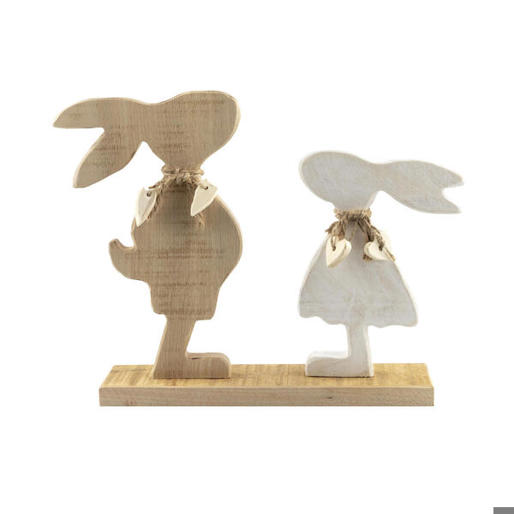 Osterhasen Dekofigur - Holz Hasen Pärchen (22 cm) | 1 Stück
